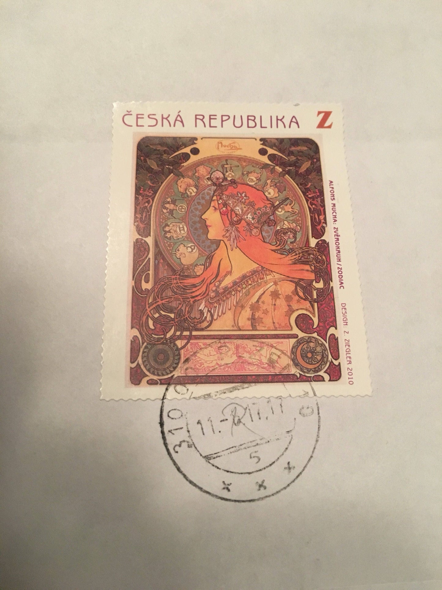 2010 Czech Republic Art Nouveau Stamp - 150 Anniversary - Postage Stamp Necklace