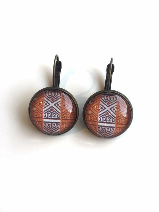 2009 Indian Textile - Indian Postage Stamp - Postage Stamp Earrings