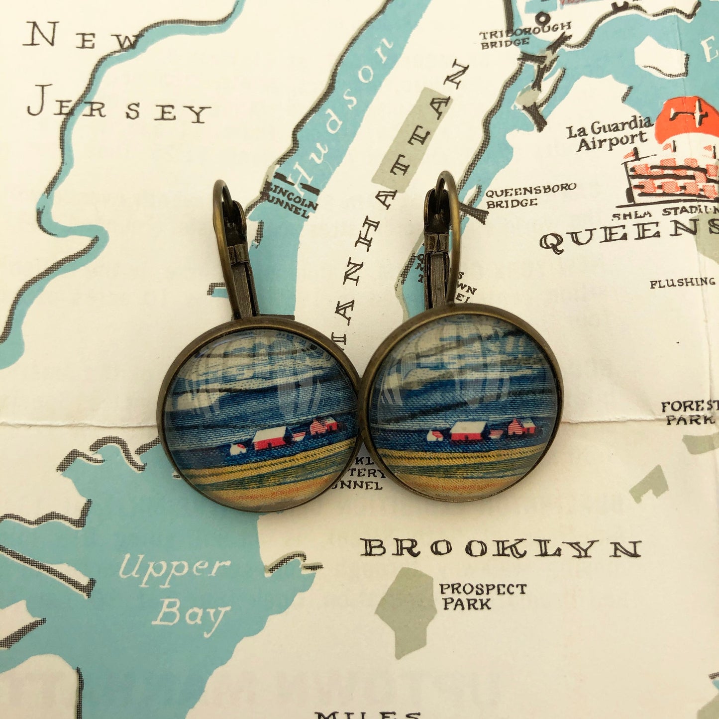 1968 Illinois, United States Stamp - Postage Stamp Earrings