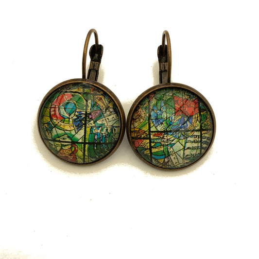1973 Israel Stamp - Postage Stamp Earrings