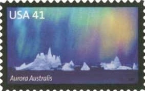 2007 Polar Lights - Aurora australis Stamp - Postage Stamp Earrings