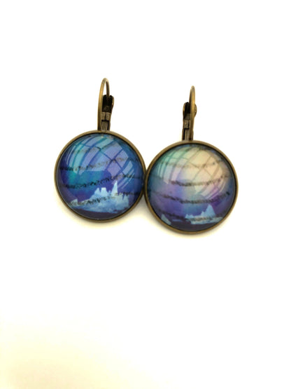 2007 Polar Lights - Aurora australis Stamp - Postage Stamp Earrings