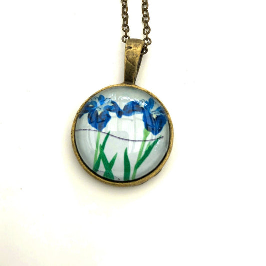 1994 Iris - Japan Stamp - Postage Stamp Necklace