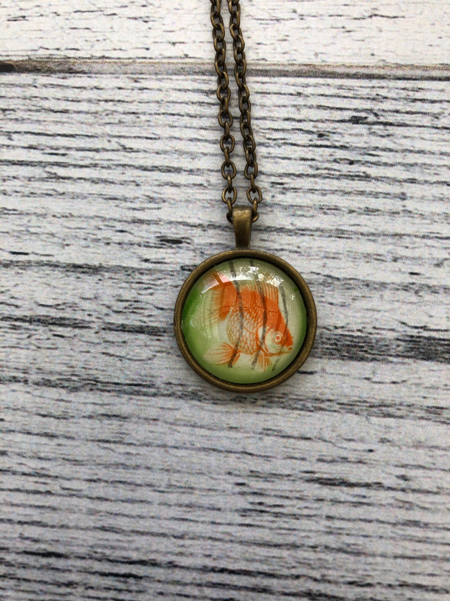 1966 Japanese Goldfish Stamp - Postage Stamp Necklace