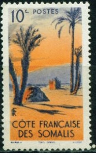 1940 French Somali Coast Danakil tent Stamp - Postage Stamp Necklace