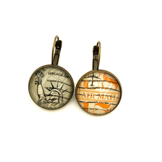 1959 Statue Of Liberty United States Stamp - Postage Stamp Earrings