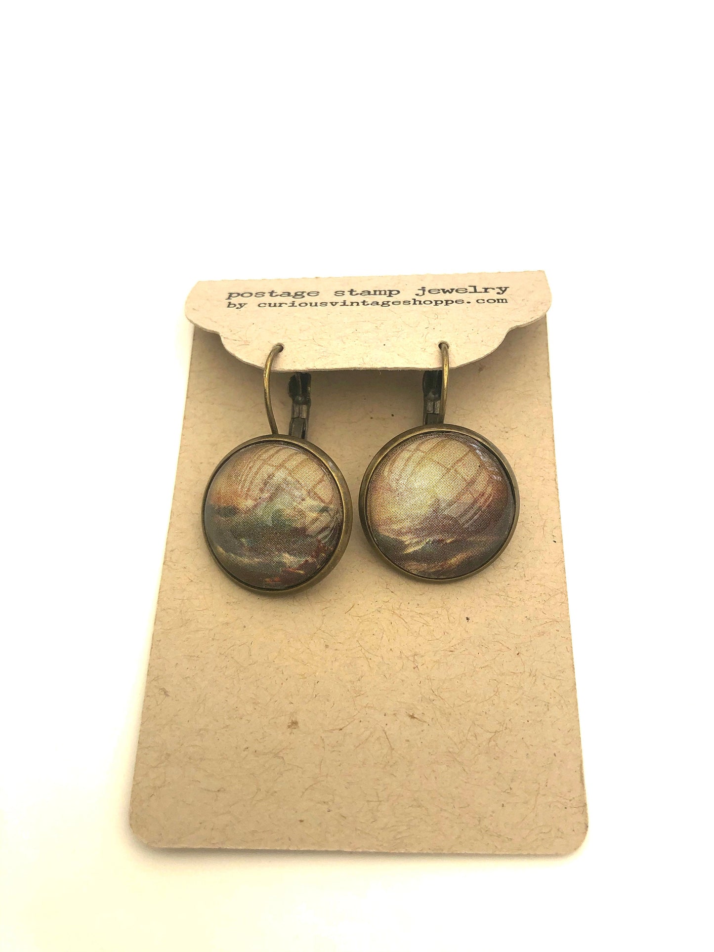 1950 USSR "The ninth wave" Stamp - Postage Stamp Earrings