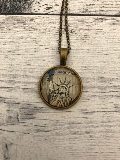 1959 USA Liberty Stamp - Postage Stamp Necklace