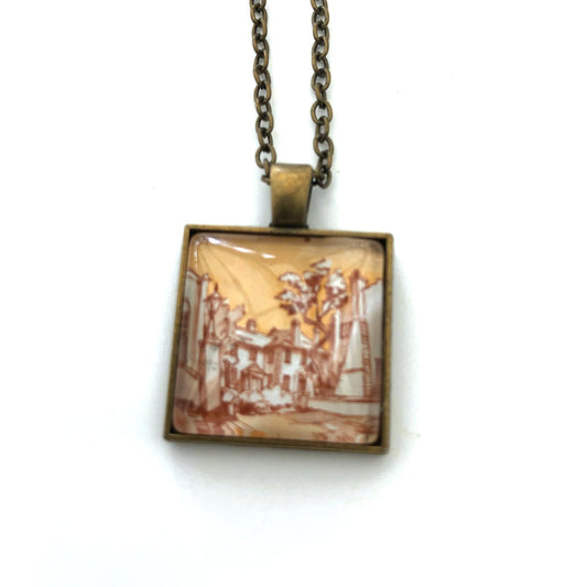 1962 St. George, Bermuda Stamp - Postage Stamp Necklace