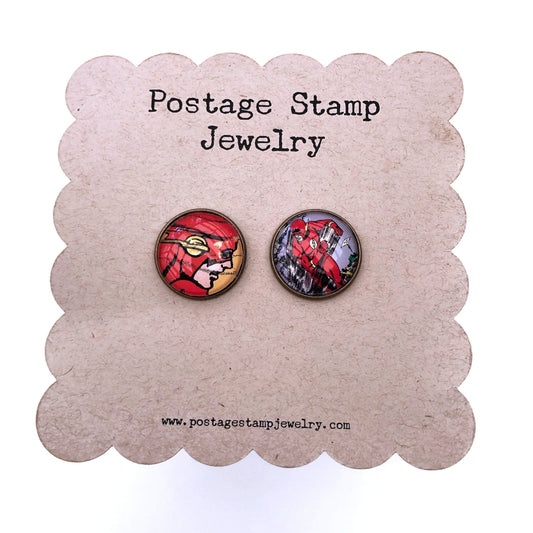 2006 The Flash DC Comic Cufflink - USA Stamp - Postage Stamp Jewelry - Postage Stamp Cufflinks