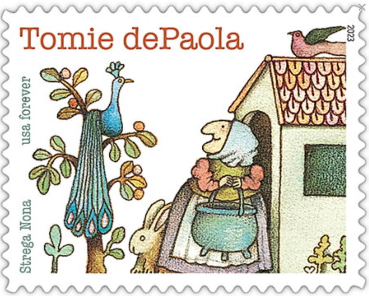 2023 Strega Nona - Tomie dePaola - USA Stamp - Postage Stamp Earrings