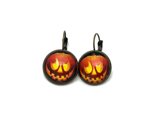 2016 Jack-o’-lantern USA Halloween Stamp - Postage Stamp Earrings
