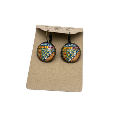 1968 Algerian Stamp - Postage Stamp Earrings