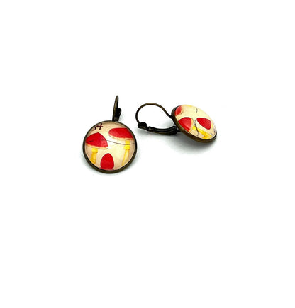 2019 Mushroom - Japan Stamp - Postage Stamp Earrings