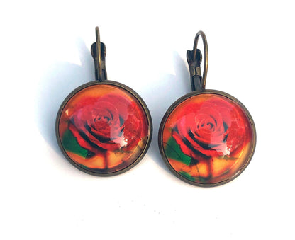 1997 Australia - Rose Stamp Earrings - Postage Stamp Earrings