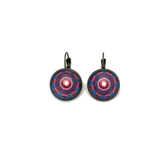2001 Amish Quits United States Stamp - Postage Stamp Earrings
