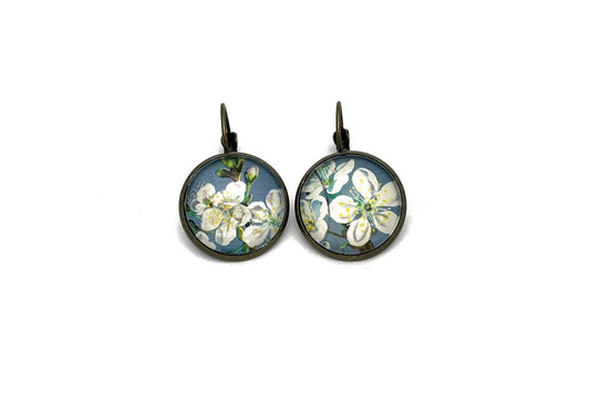 1971 Tart Cherry Blossom - Polish Stamp - Postage Stamp Earrings