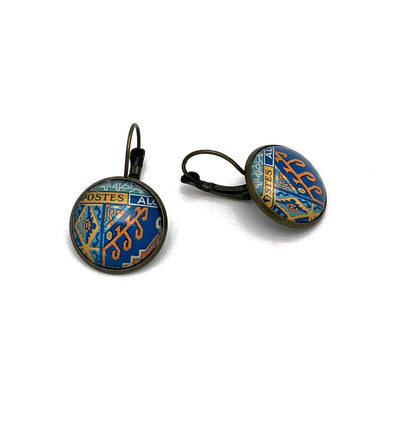 1968 Algerian Stamp - Postage Stamp Earrings