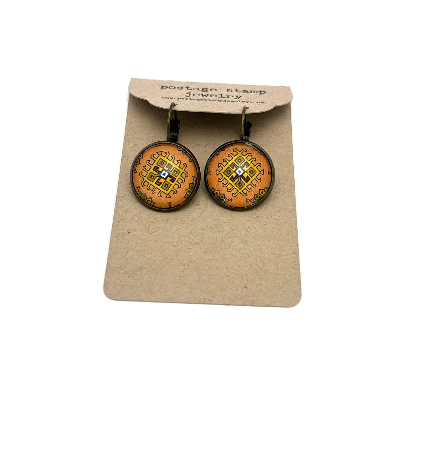 1968 Algerian Stamp - Postage Stamp Earrings