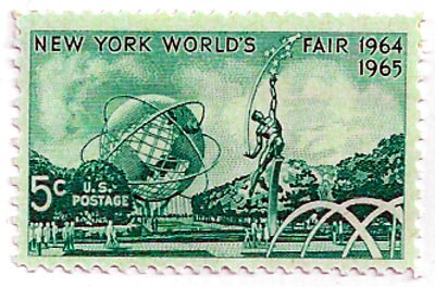 1964 World's Fair USA Stamp - Queens, NY - Postage Stamp Earrings