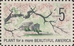 1966 - Cherry Blossoms -  USA Stamp - Postage Stamp Earrings