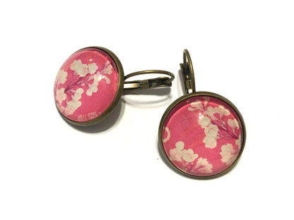 1962 - Cherry Blossoms - Japanese Stamp- Postage Stamp Earrings