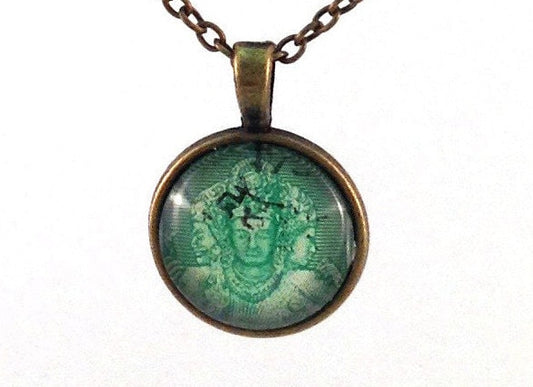 1949 Elephanta Necklace - India Stamp - Postage Stamp Necklace